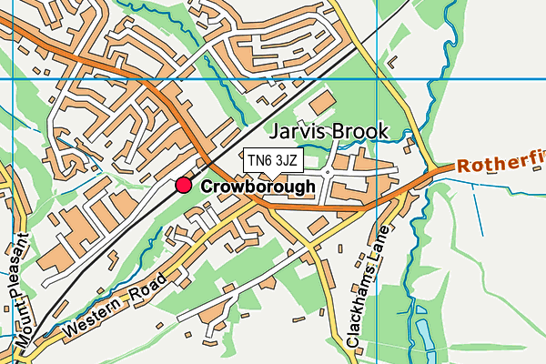 Map of CROWBOROUGH MOT STATION LTD at district scale