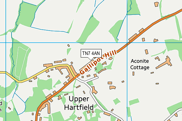 TN7 4AN map - OS VectorMap District (Ordnance Survey)