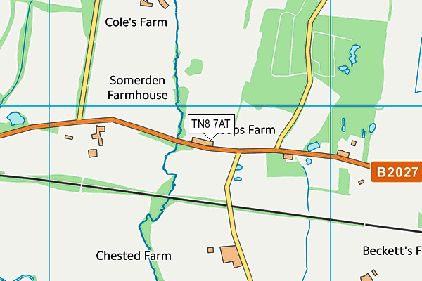 TN8 7AT map - OS VectorMap District (Ordnance Survey)