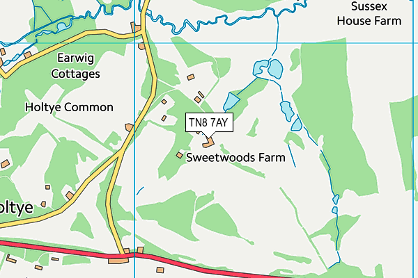 Sweetwoods Park Golf Club map (TN8 7AY) - OS VectorMap District (Ordnance Survey)