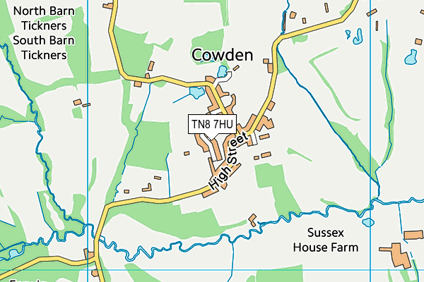 Cowden Recreation Ground map (TN8 7HU) - OS VectorMap District (Ordnance Survey)