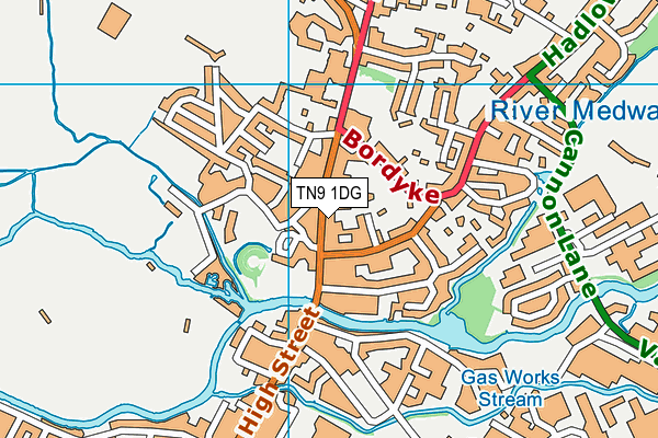 TN9 1DG map - OS VectorMap District (Ordnance Survey)