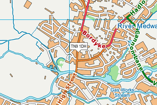 TN9 1DH map - OS VectorMap District (Ordnance Survey)