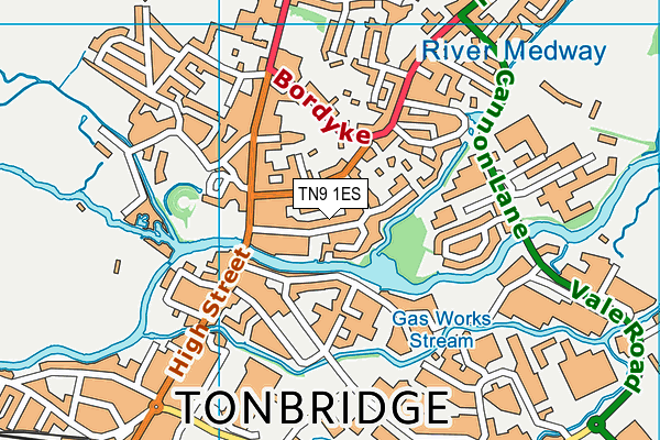 TN9 1ES map - OS VectorMap District (Ordnance Survey)