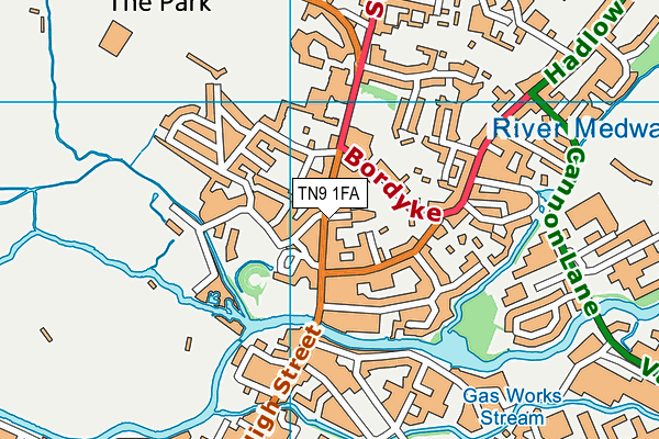 TN9 1FA map - OS VectorMap District (Ordnance Survey)