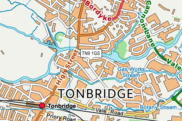 TN9 1GS map - OS VectorMap District (Ordnance Survey)