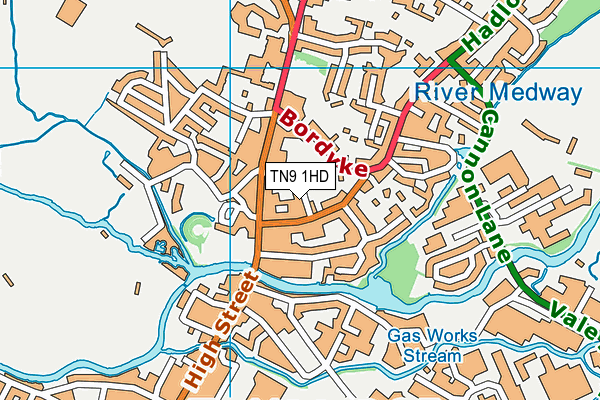 TN9 1HD map - OS VectorMap District (Ordnance Survey)