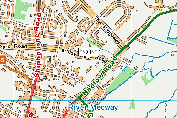 TN9 1NF map - OS VectorMap District (Ordnance Survey)