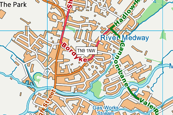 TN9 1NW map - OS VectorMap District (Ordnance Survey)