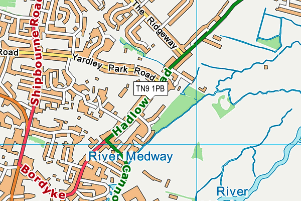 TN9 1PB map - OS VectorMap District (Ordnance Survey)