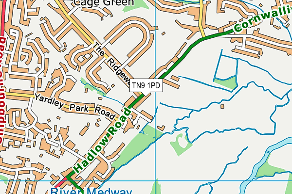 TN9 1PD map - OS VectorMap District (Ordnance Survey)