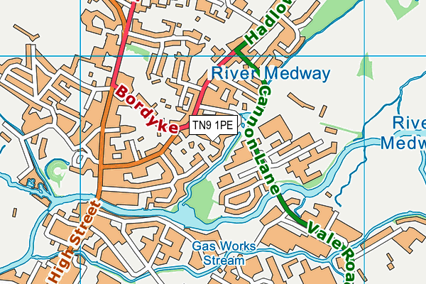 TN9 1PE map - OS VectorMap District (Ordnance Survey)