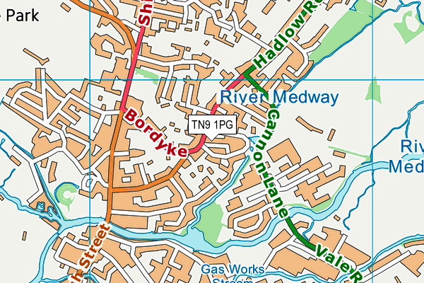 TN9 1PG map - OS VectorMap District (Ordnance Survey)