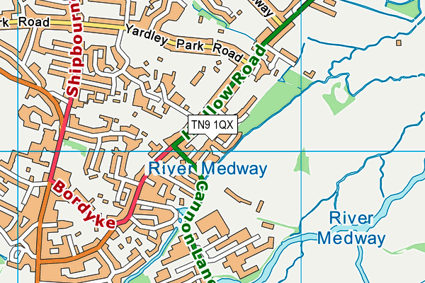 TN9 1QX map - OS VectorMap District (Ordnance Survey)