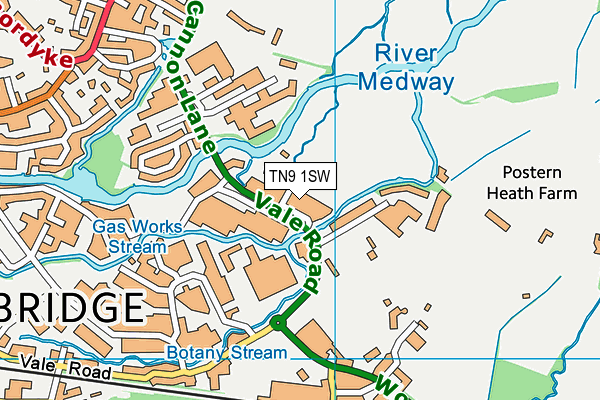 TN9 1SW map - OS VectorMap District (Ordnance Survey)