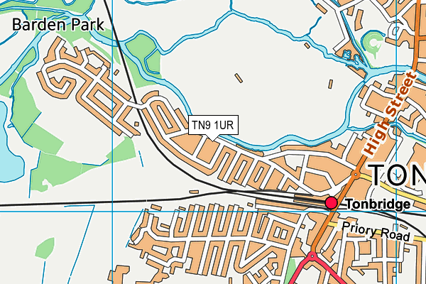 TN9 1UR map - OS VectorMap District (Ordnance Survey)