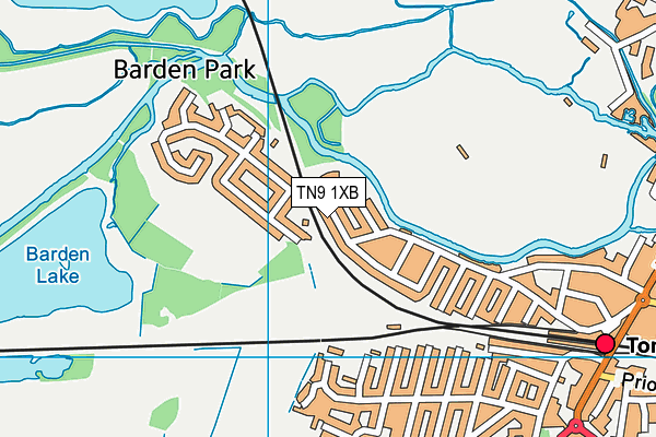 TN9 1XB map - OS VectorMap District (Ordnance Survey)