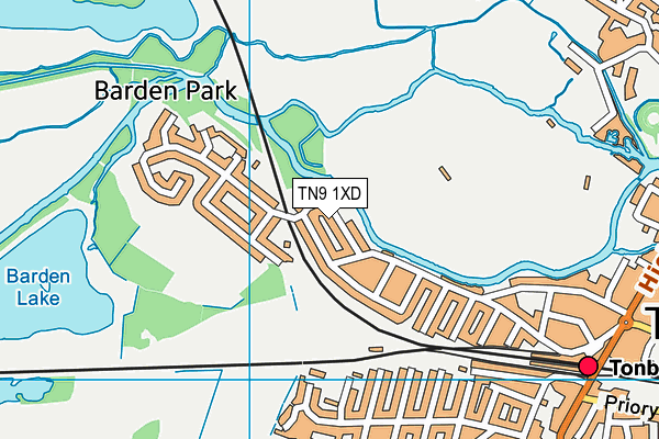 TN9 1XD map - OS VectorMap District (Ordnance Survey)