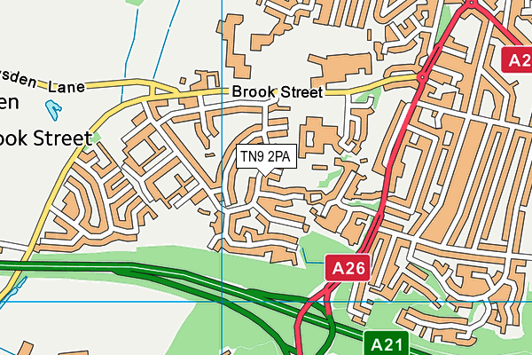 TN9 2PA map - OS VectorMap District (Ordnance Survey)