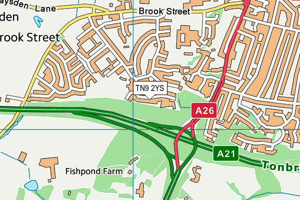 TN9 2YS map - OS VectorMap District (Ordnance Survey)