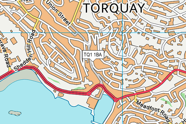 TQ1 1BA map - OS VectorMap District (Ordnance Survey)