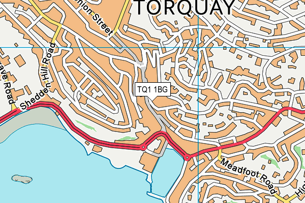 TQ1 1BG map - OS VectorMap District (Ordnance Survey)