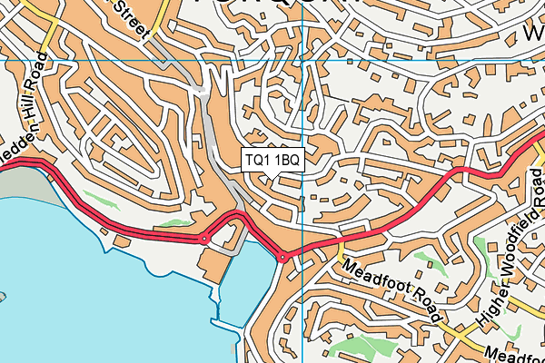 TQ1 1BQ map - OS VectorMap District (Ordnance Survey)