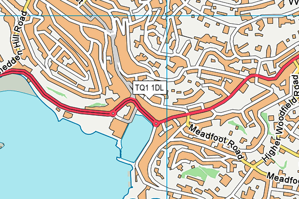 TQ1 1DL map - OS VectorMap District (Ordnance Survey)