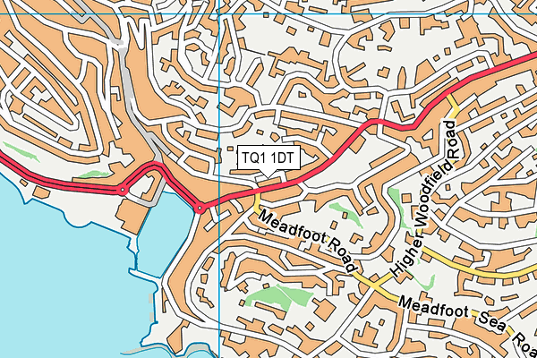 TQ1 1DT map - OS VectorMap District (Ordnance Survey)