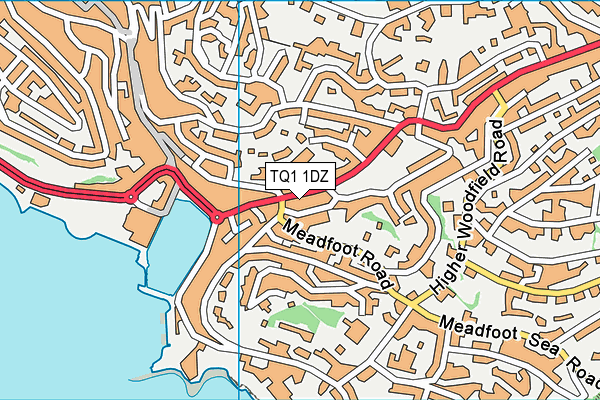 TQ1 1DZ map - OS VectorMap District (Ordnance Survey)