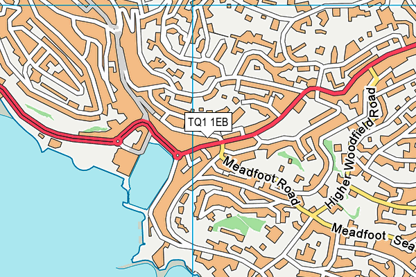 TQ1 1EB map - OS VectorMap District (Ordnance Survey)