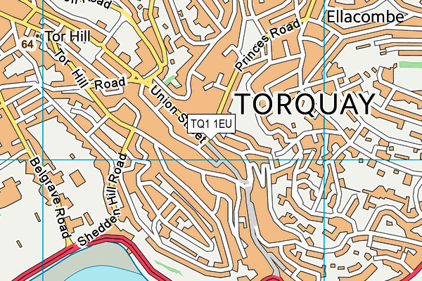 TQ1 1EU map - OS VectorMap District (Ordnance Survey)