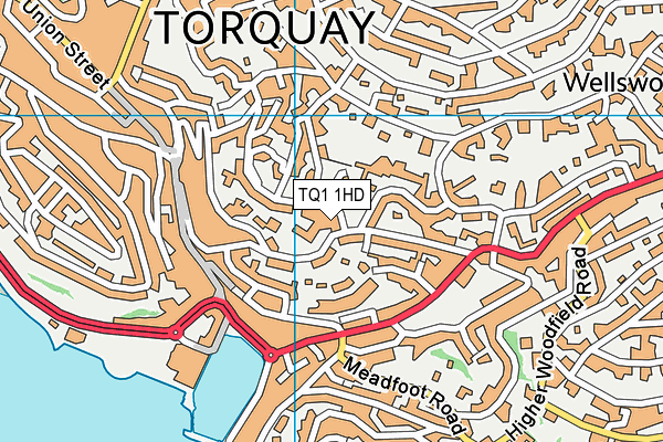 TQ1 1HD map - OS VectorMap District (Ordnance Survey)