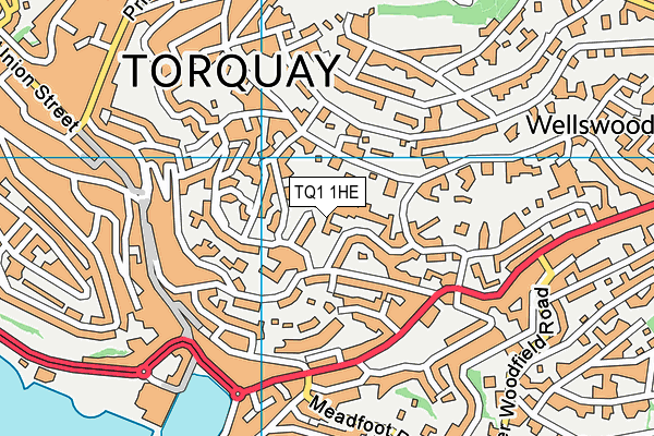 TQ1 1HE map - OS VectorMap District (Ordnance Survey)
