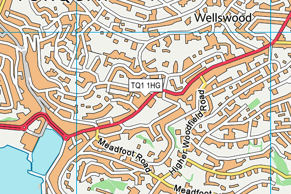 TQ1 1HG map - OS VectorMap District (Ordnance Survey)