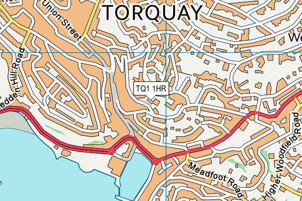 TQ1 1HR map - OS VectorMap District (Ordnance Survey)