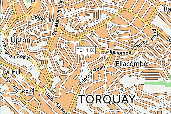 TQ1 1HX map - OS VectorMap District (Ordnance Survey)
