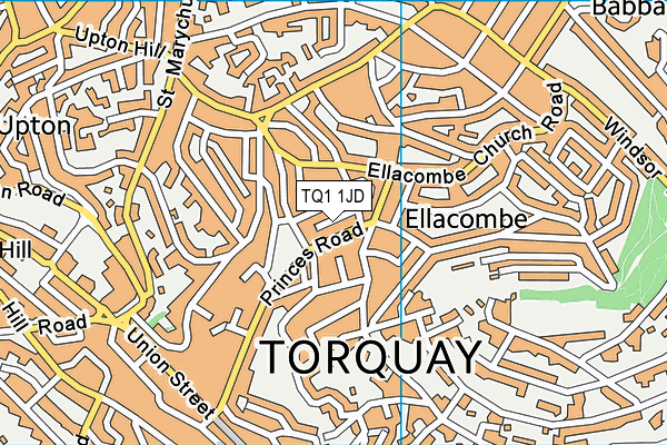 TQ1 1JD map - OS VectorMap District (Ordnance Survey)