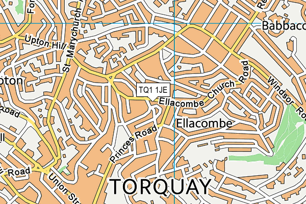 TQ1 1JE map - OS VectorMap District (Ordnance Survey)