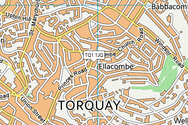 TQ1 1JQ map - OS VectorMap District (Ordnance Survey)