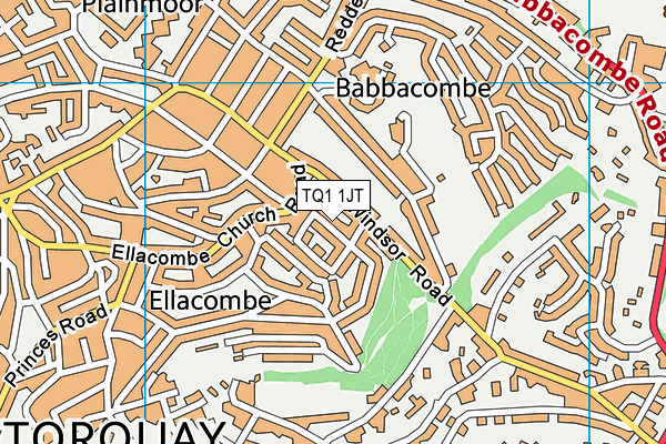 TQ1 1JT map - OS VectorMap District (Ordnance Survey)