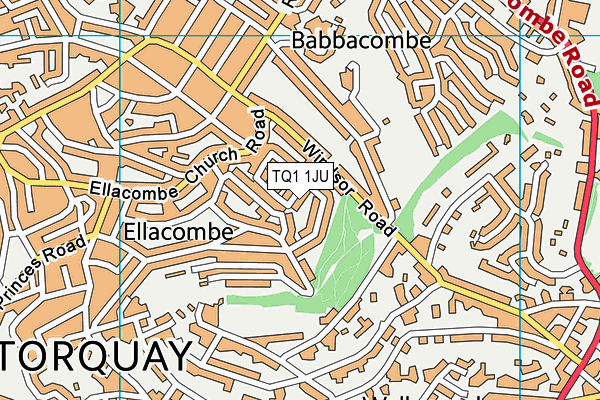 TQ1 1JU map - OS VectorMap District (Ordnance Survey)