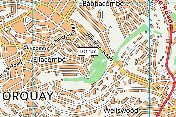 TQ1 1JY map - OS VectorMap District (Ordnance Survey)