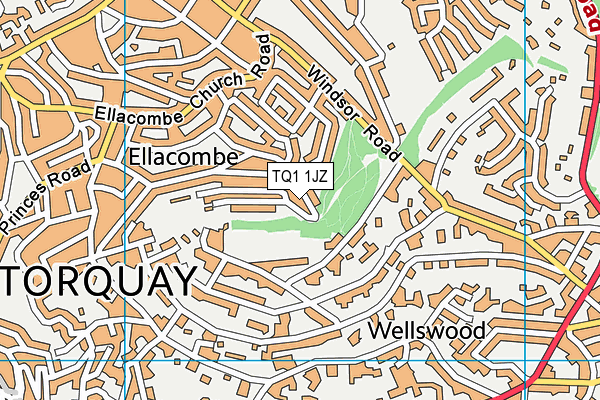 TQ1 1JZ map - OS VectorMap District (Ordnance Survey)