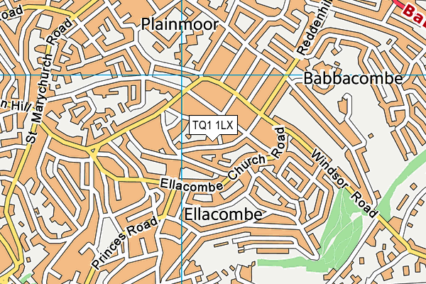 TQ1 1LX map - OS VectorMap District (Ordnance Survey)