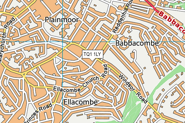 TQ1 1LY map - OS VectorMap District (Ordnance Survey)