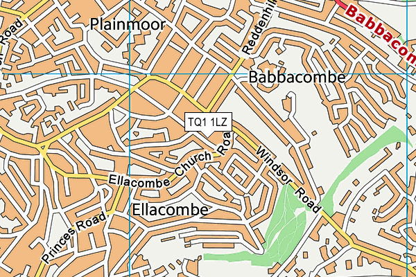TQ1 1LZ map - OS VectorMap District (Ordnance Survey)