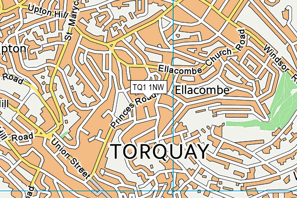 TQ1 1NW map - OS VectorMap District (Ordnance Survey)