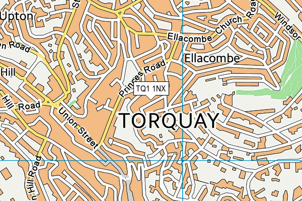 TQ1 1NX map - OS VectorMap District (Ordnance Survey)