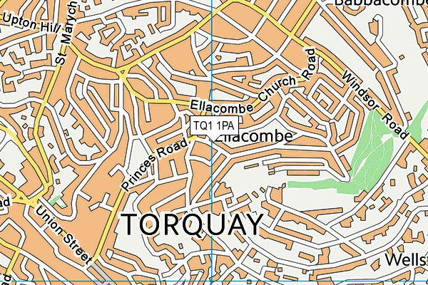 TQ1 1PA map - OS VectorMap District (Ordnance Survey)